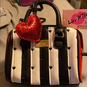 Black, White, Red Betsey Johnson Crossbody